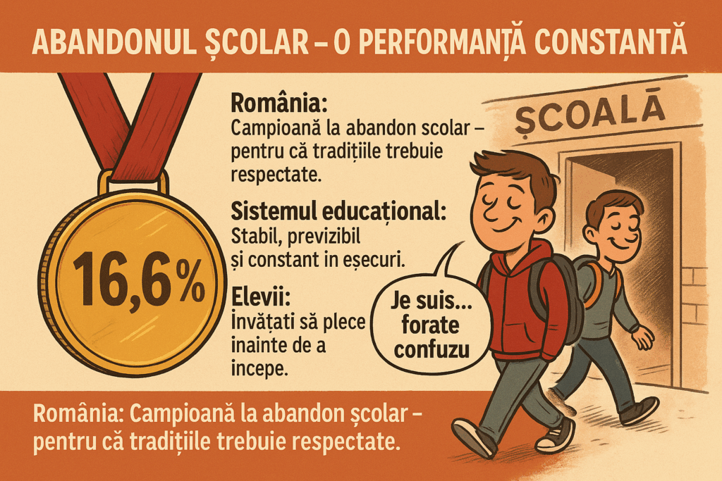 România fruntașă la abandonul școlar, pare că azi insistă să se mențină acolo